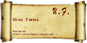 Urai Fanni névjegykártya